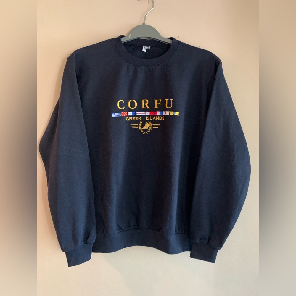 Vintage Corfu Greek Island Crewneck sweater RARE